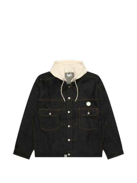 AAPE BY *A BATHING APE® hooded embroidered-logo denim jacket
