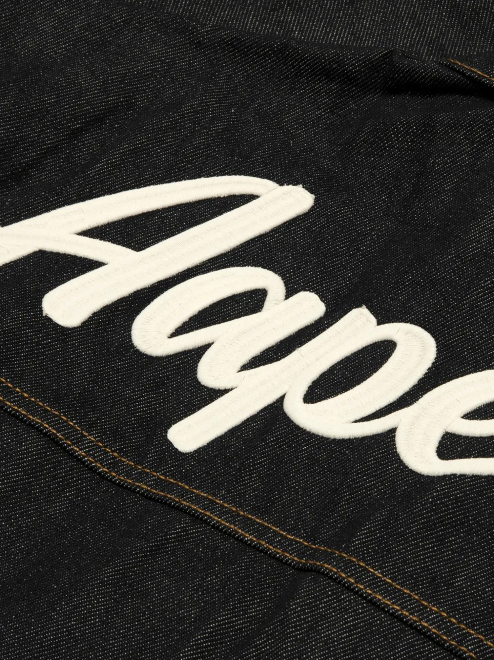 AAPE BY *A BATHING APE Denim jack met capuchon en geborduurd logo Blauw