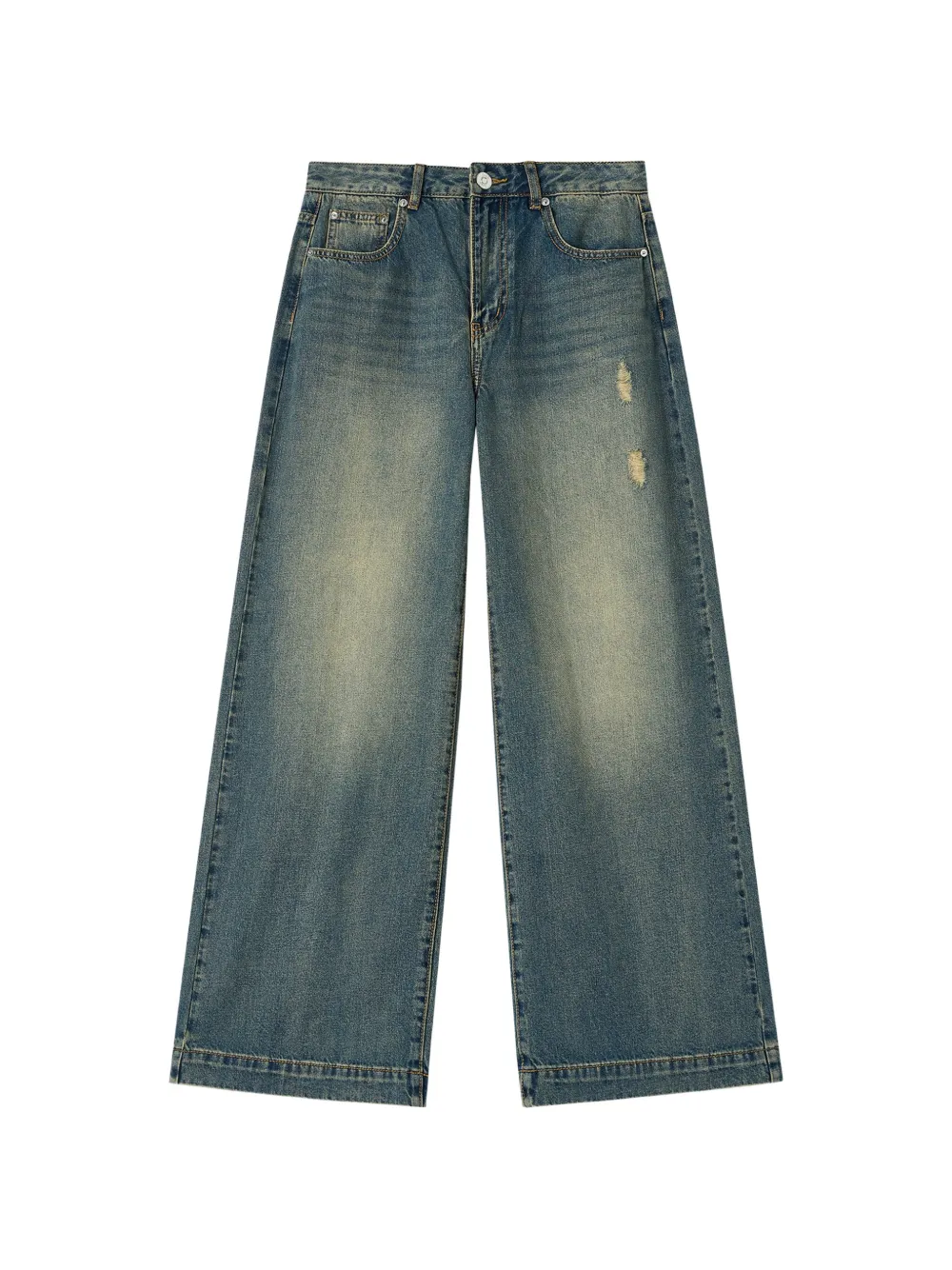 b+ab distressed wide-leg jeans - Blu