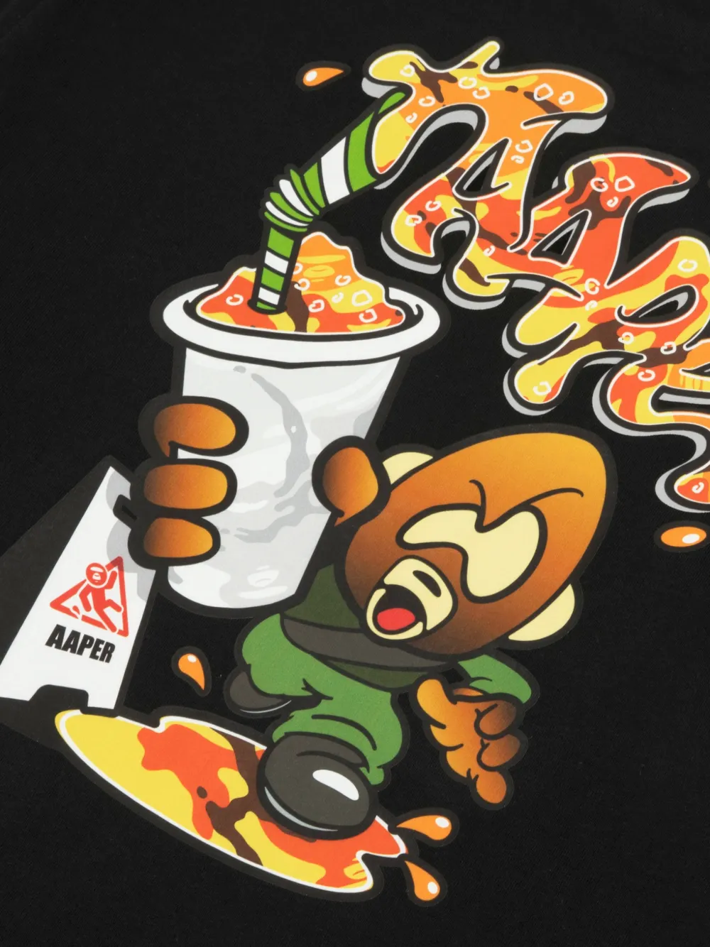 AAPE BY *A BATHING APE T-shirt met print Zwart