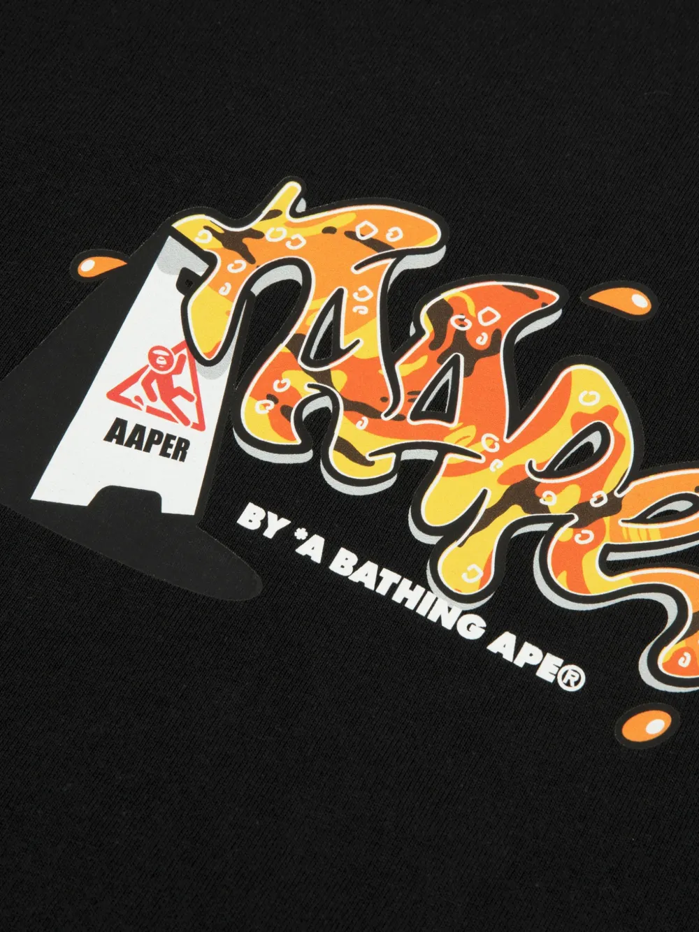 AAPE BY *A BATHING APE T-shirt met print Zwart