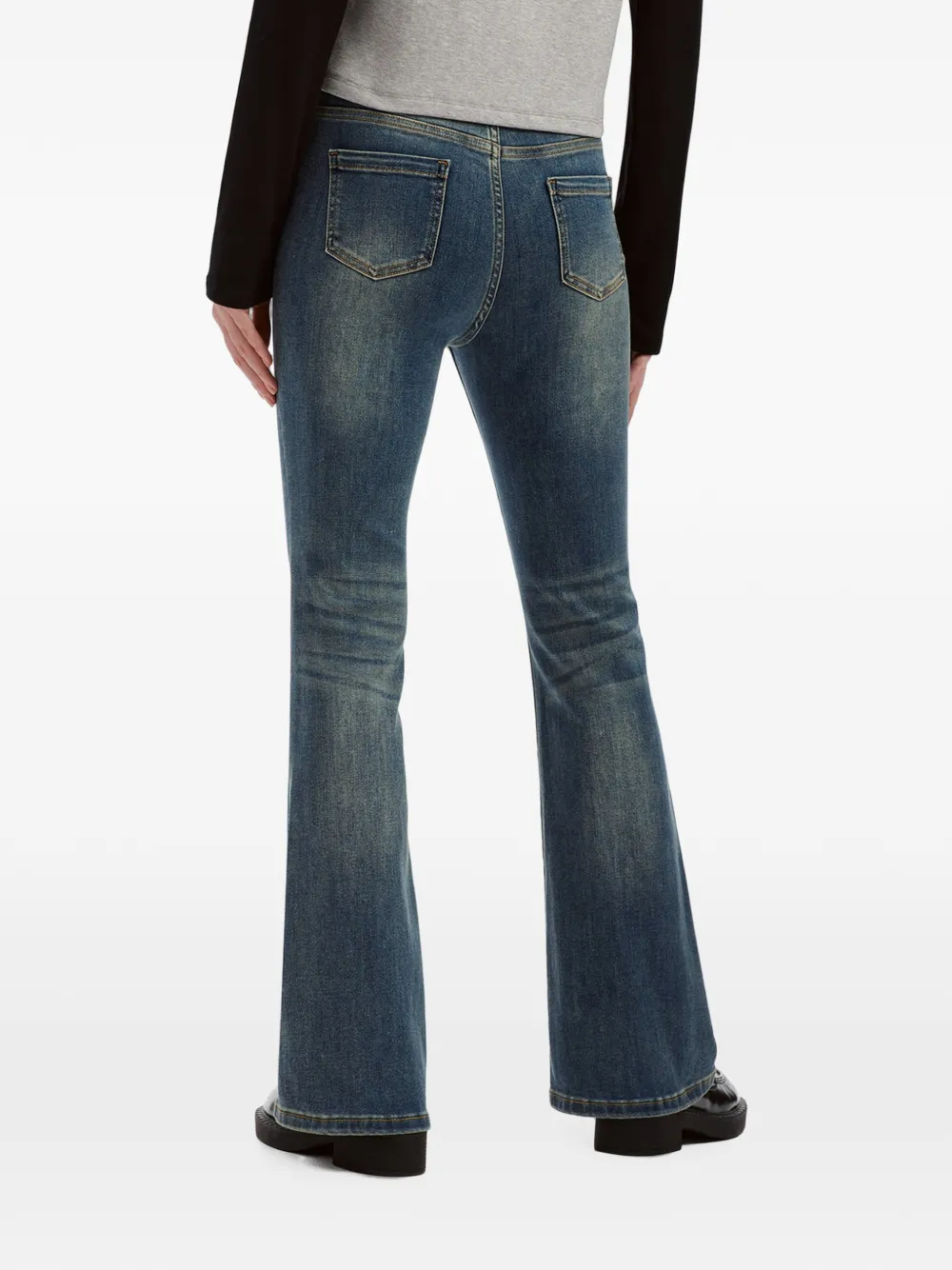 b+ab Flared jeans met vervaagd effect Blauw