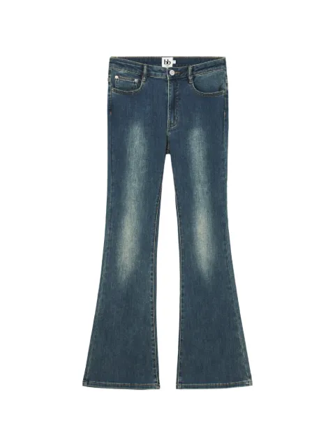 b+ab faded flared-leg jeans