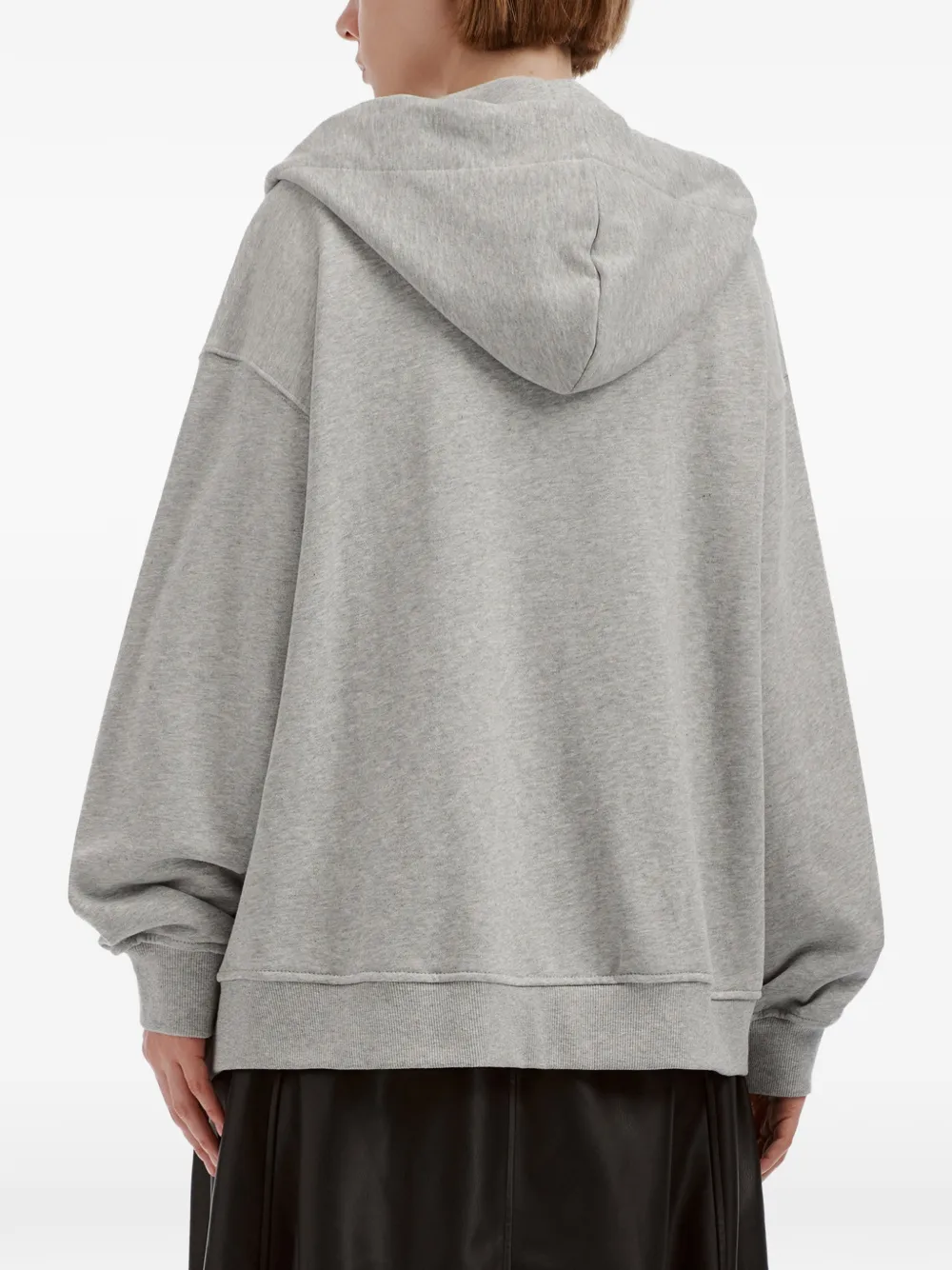 tout a coup Hoodie met rits en kanten afwerking Grijs