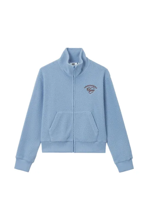 CHOCOOLATE logo-embroidered fleece jacket