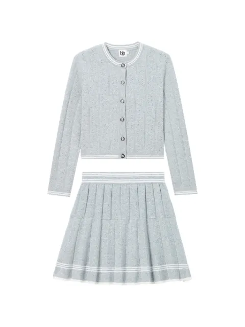 b+ab pointelle-knit pleated set