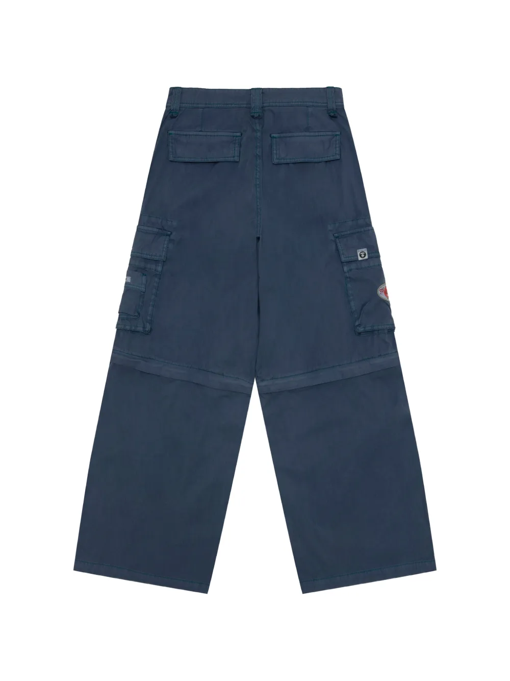 AAPE BY *A BATHING APE Cargo broek met patchdetail en afritsbare pijpen Blauw
