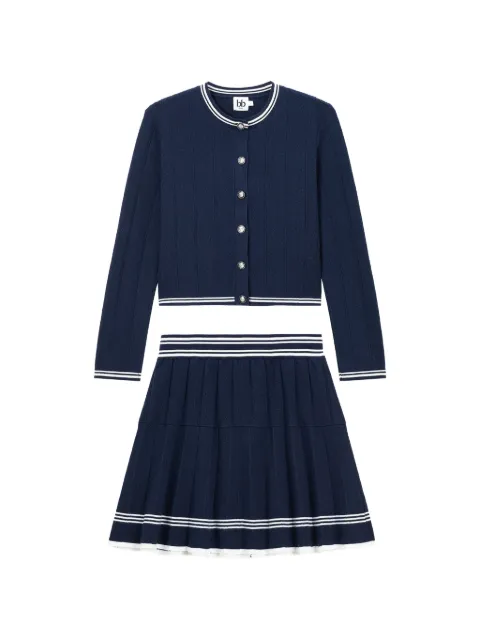 b+ab set de falda plisada con ribete a rayas