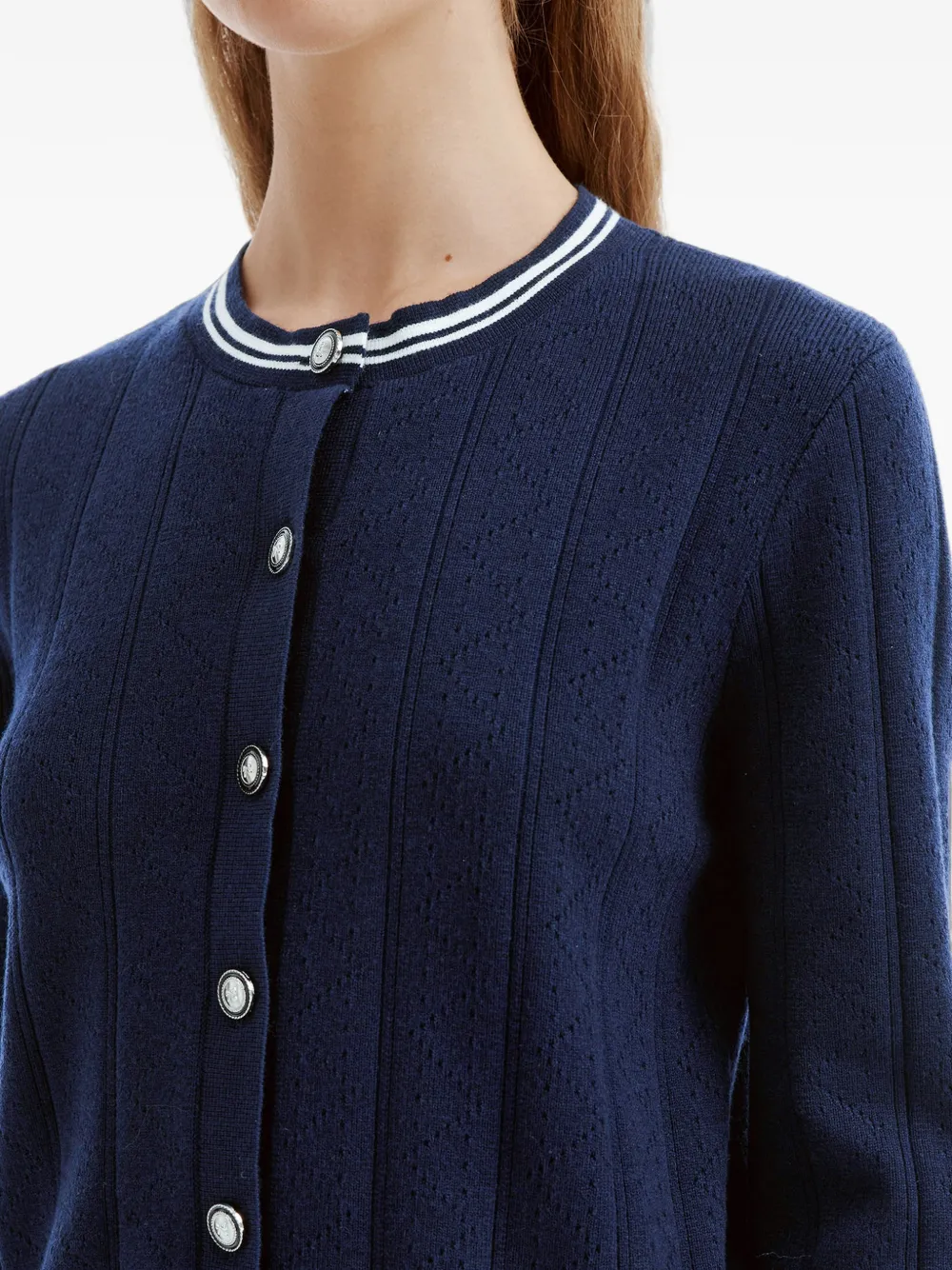 b+ab Tweedelige rokset met plooien en gestreepte afwerking Blauw