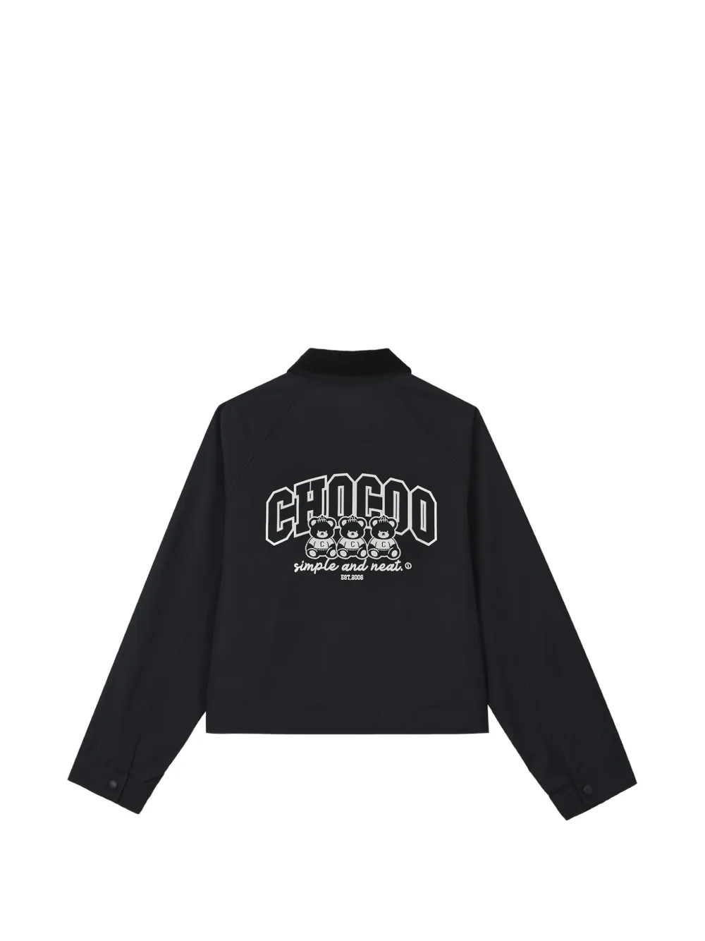 CHOCOOLATE Jack met logopatch en ribfluwelen kraag Zwart