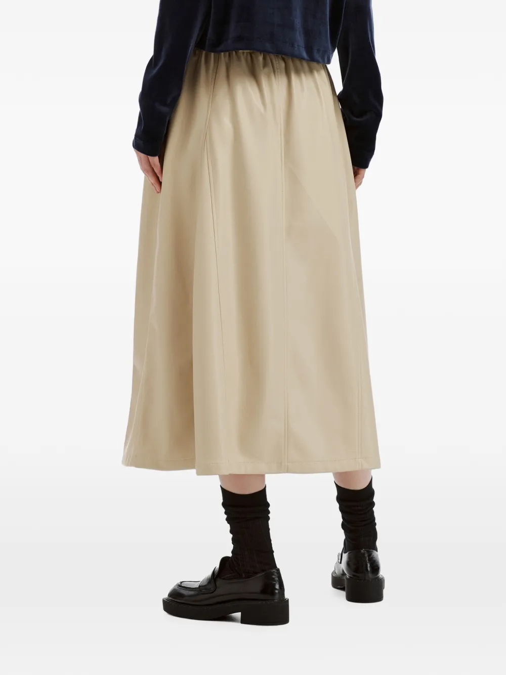 tout a coup Rok met elastische taille en vlakken Beige