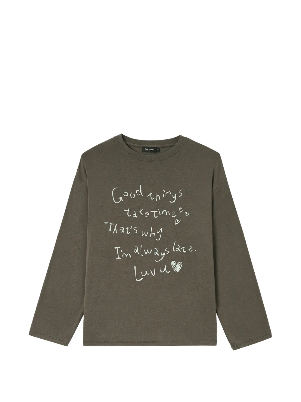 tout a coup slogan-print long-sleeve T-shirt