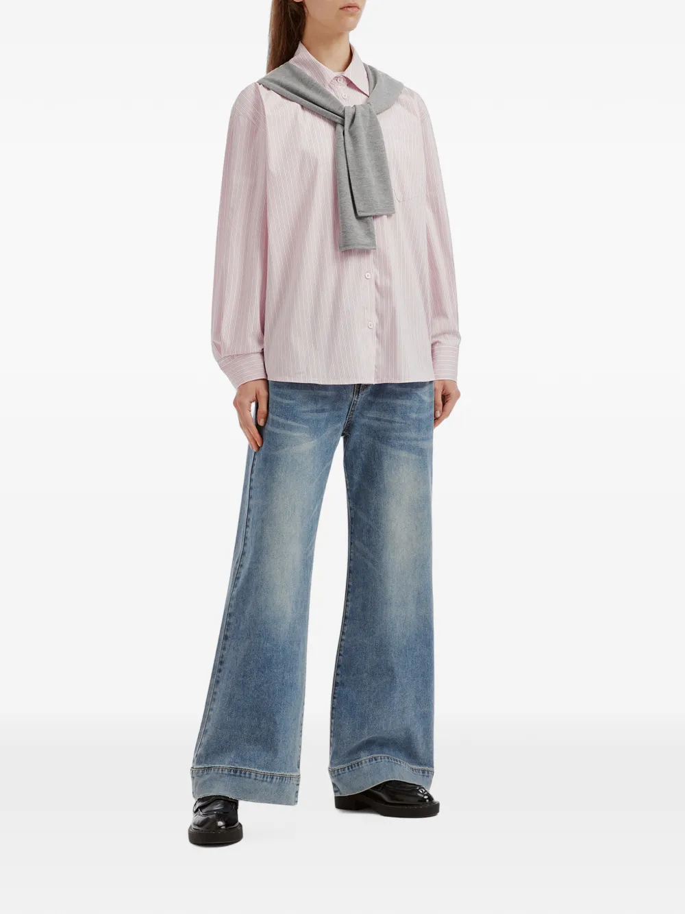 b+ab Jeans met wijde pijpen Blauw