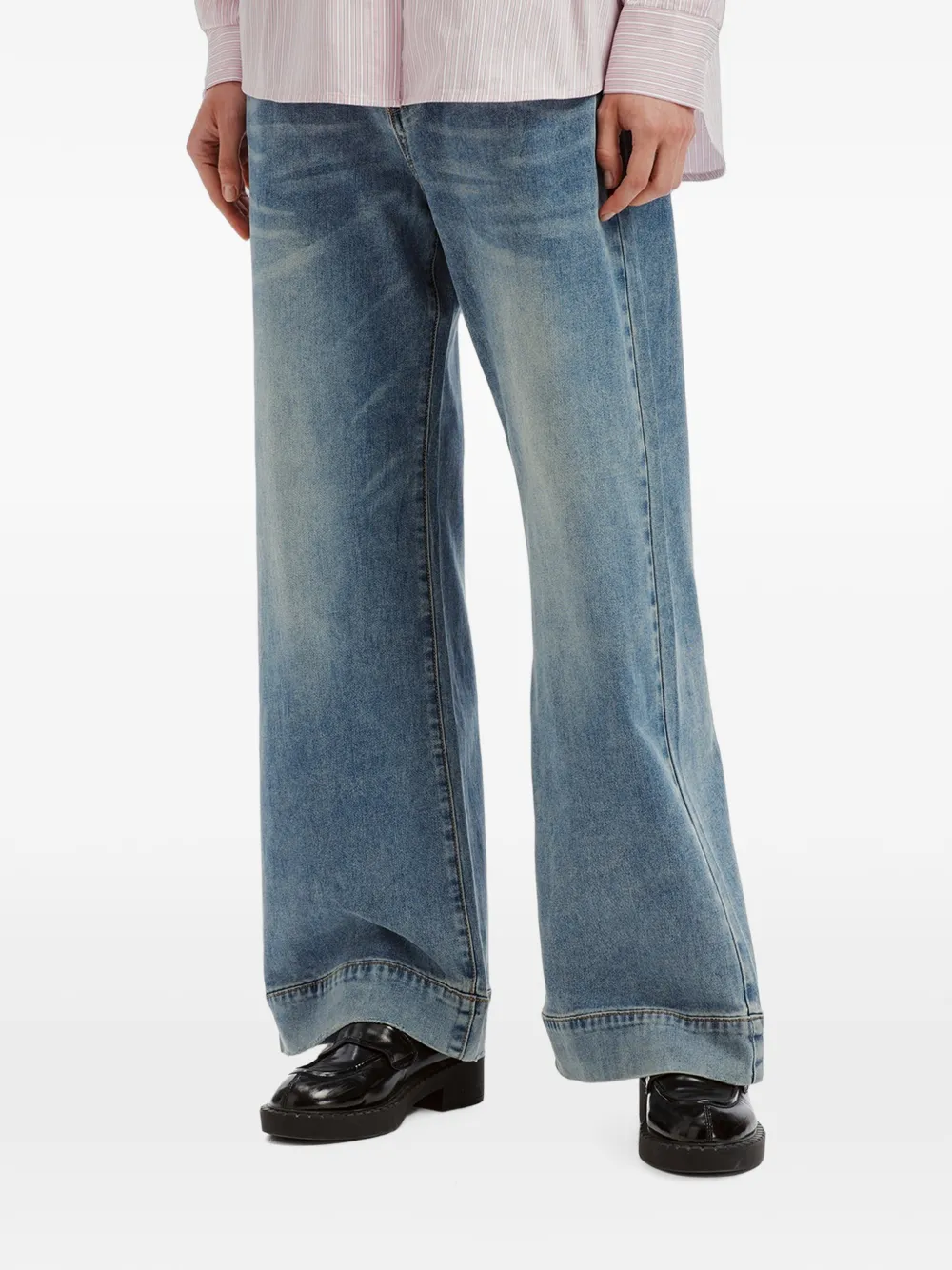 b+ab Jeans met wijde pijpen Blauw