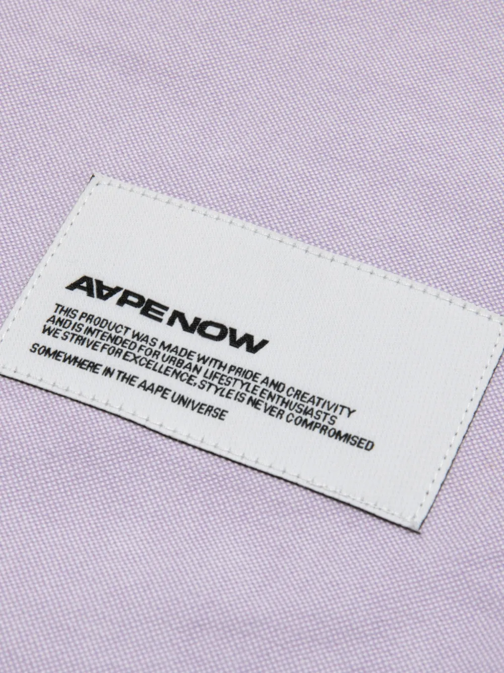 AAPE BY *A BATHING APE Moonface overhemd met logopatch en knopen Paars