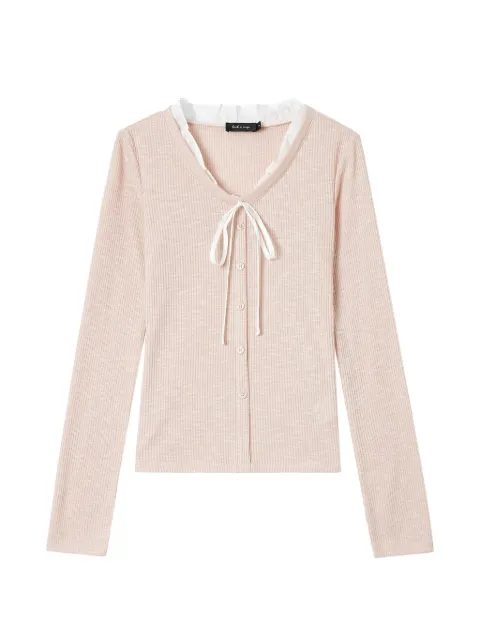 tout a coup ruffled tie-fastening top