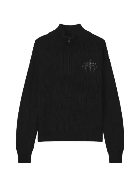 FIVE CM logo-plaque ribbed-knit sweater