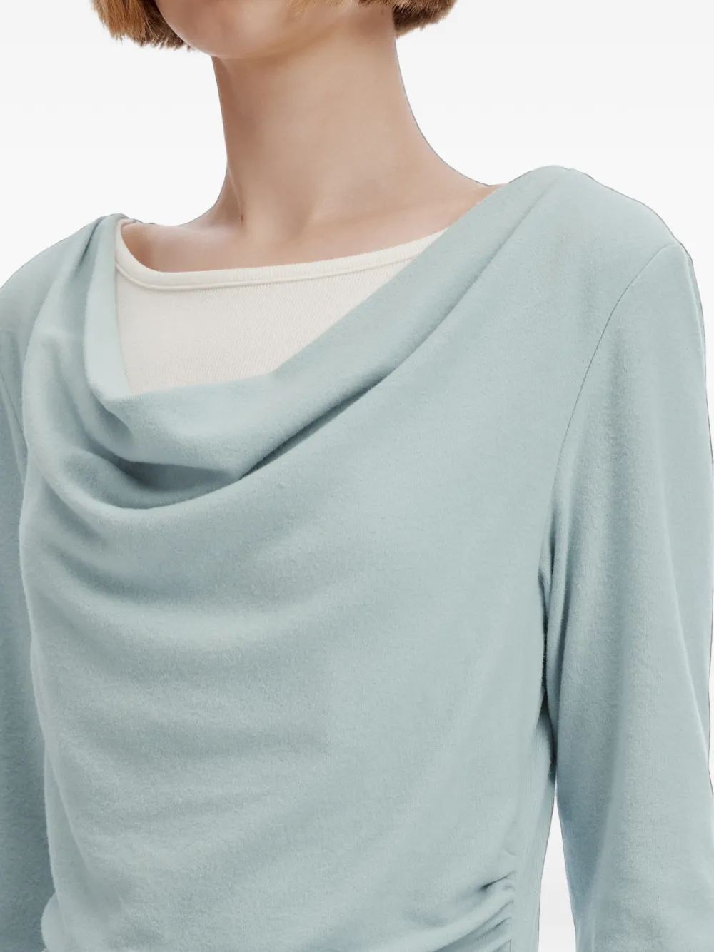 tout a coup Set met wijde pijpen en gedrapeerde hals Blauw