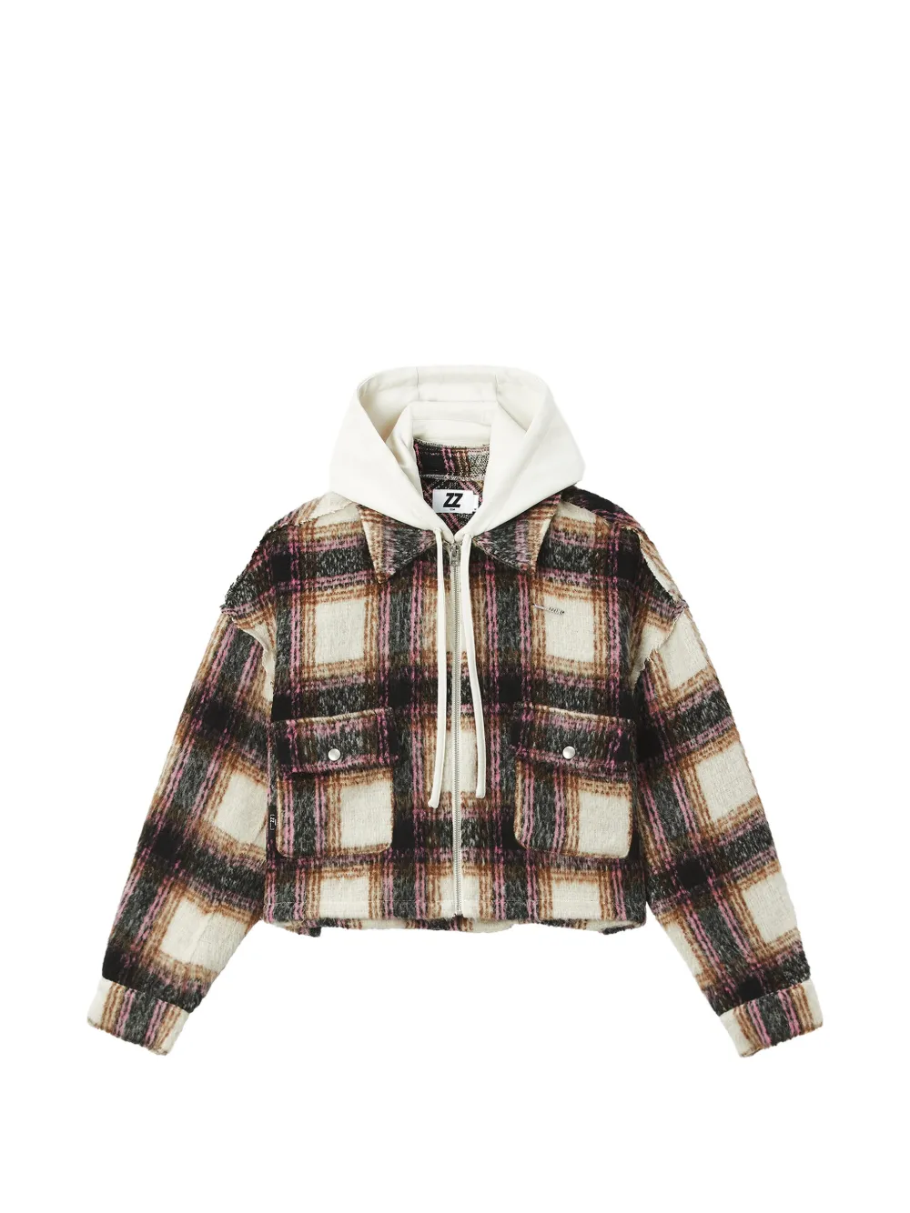 izzue check-pattern hooded jacket - Toni neutri