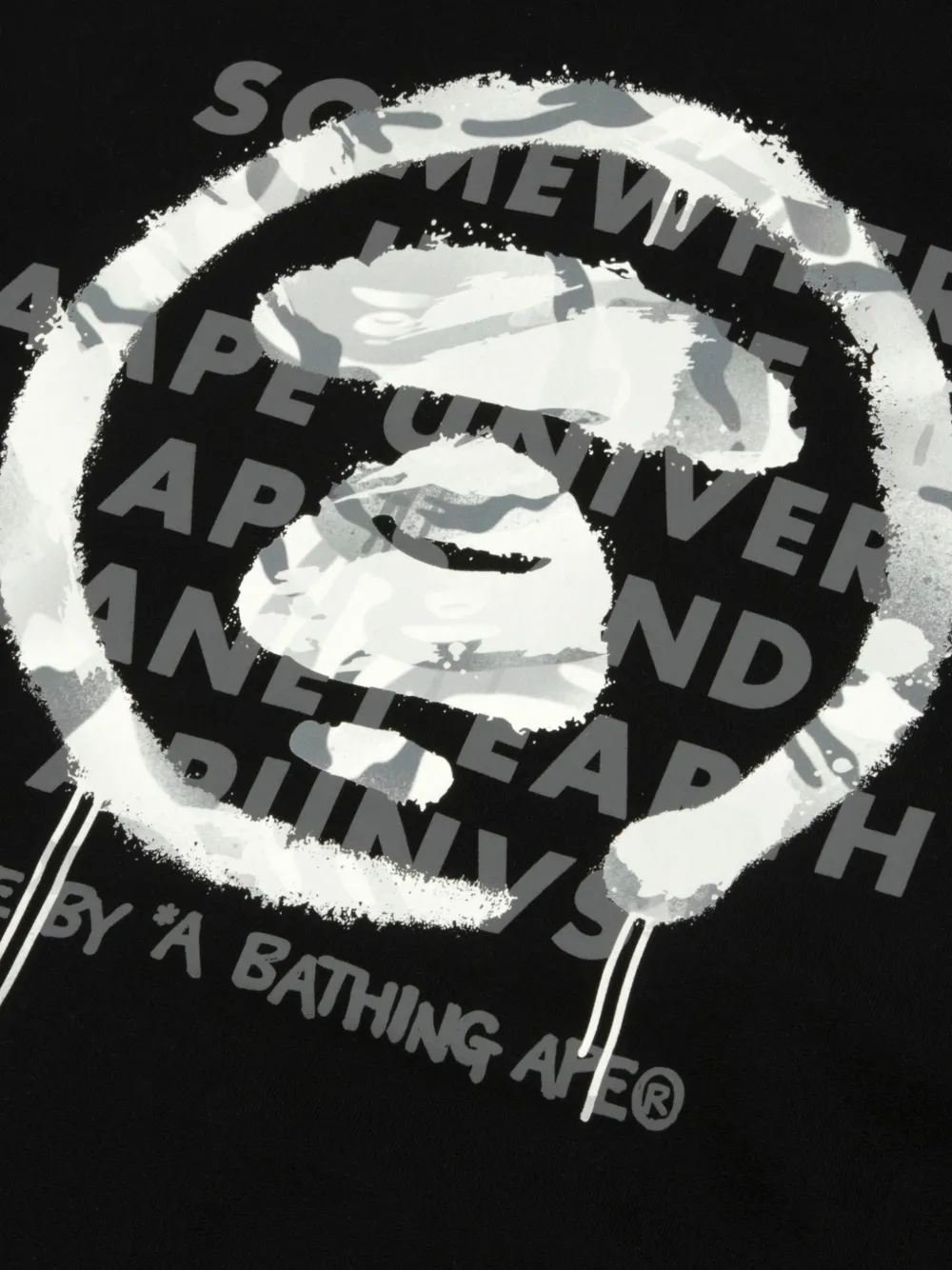 AAPE BY *A BATHING APE Basic logoprint hoodie met rits Zwart