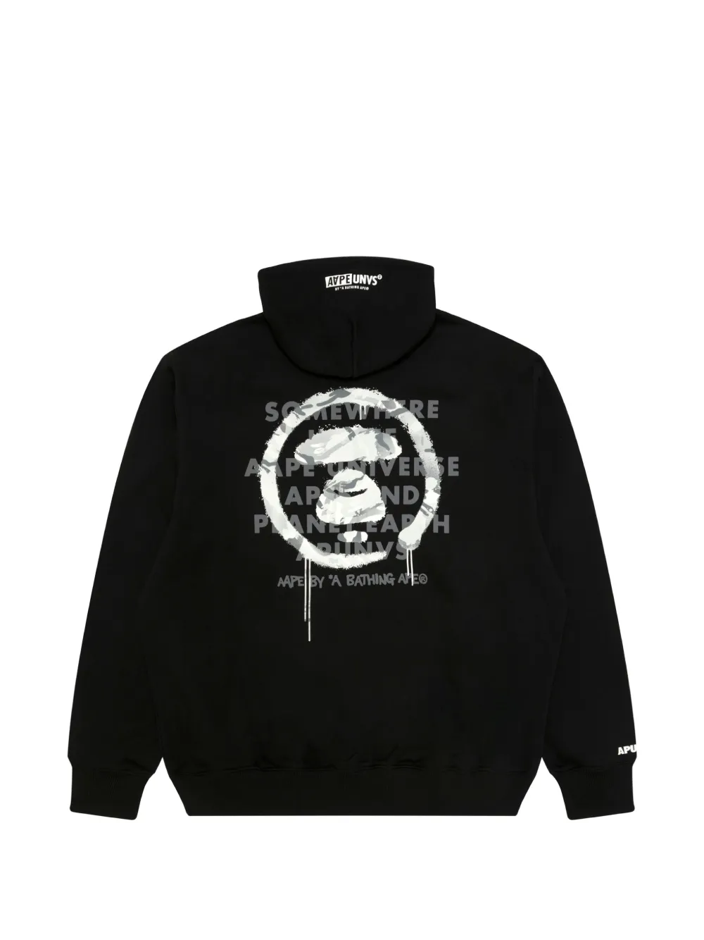 AAPE BY *A BATHING APE Basic logoprint hoodie met rits Zwart