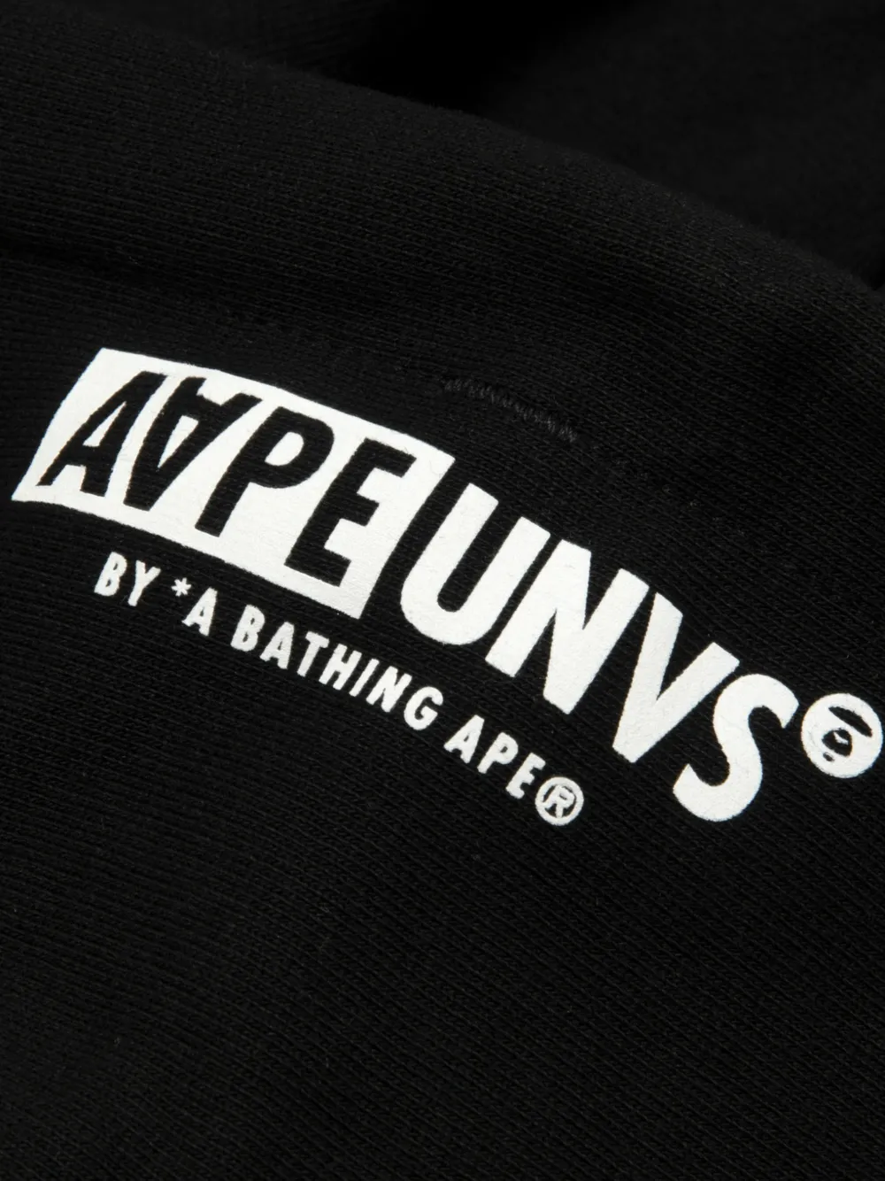 AAPE BY *A BATHING APE Basic logoprint hoodie met rits Zwart