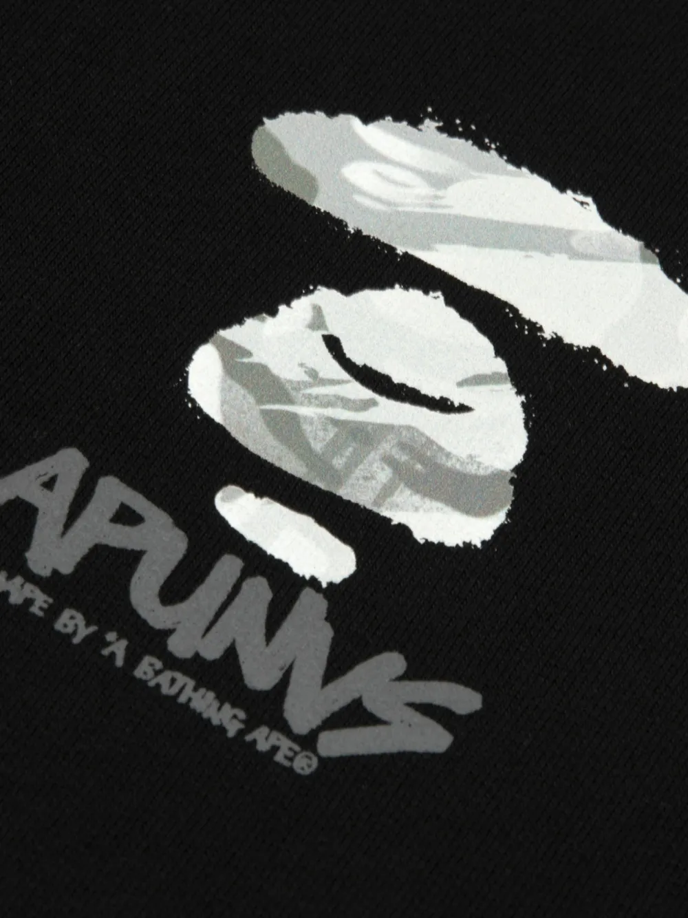 AAPE BY *A BATHING APE Basic logoprint hoodie met rits Zwart