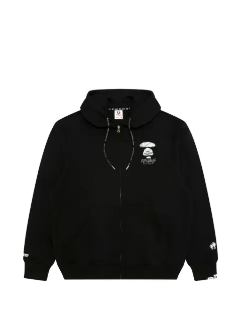 AAPE BY *A BATHING APE® Basic logo-print zip-up hoodie