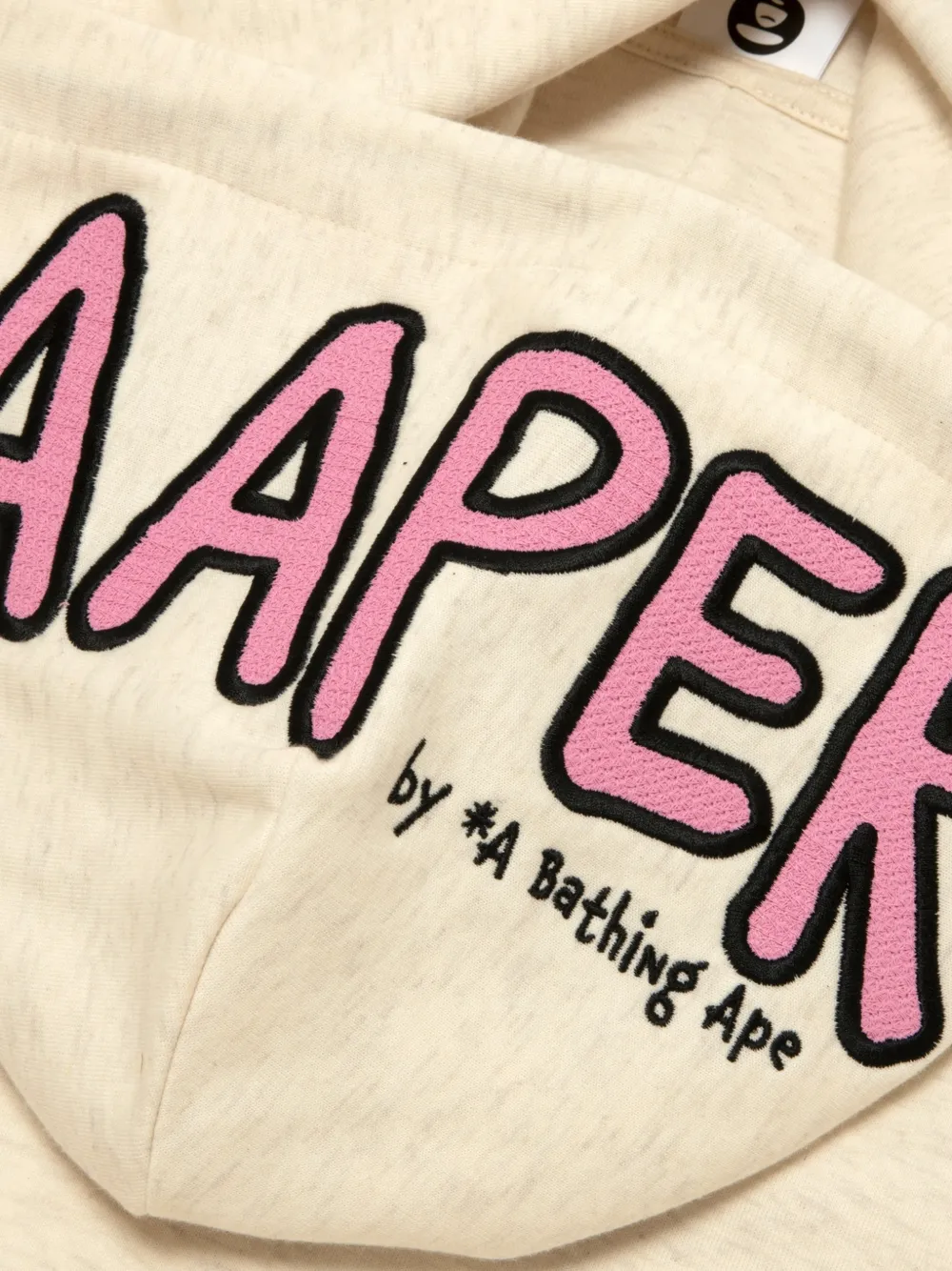 AAPE BY *A BATHING APE Hoodie met logoprint en trekkoord Beige