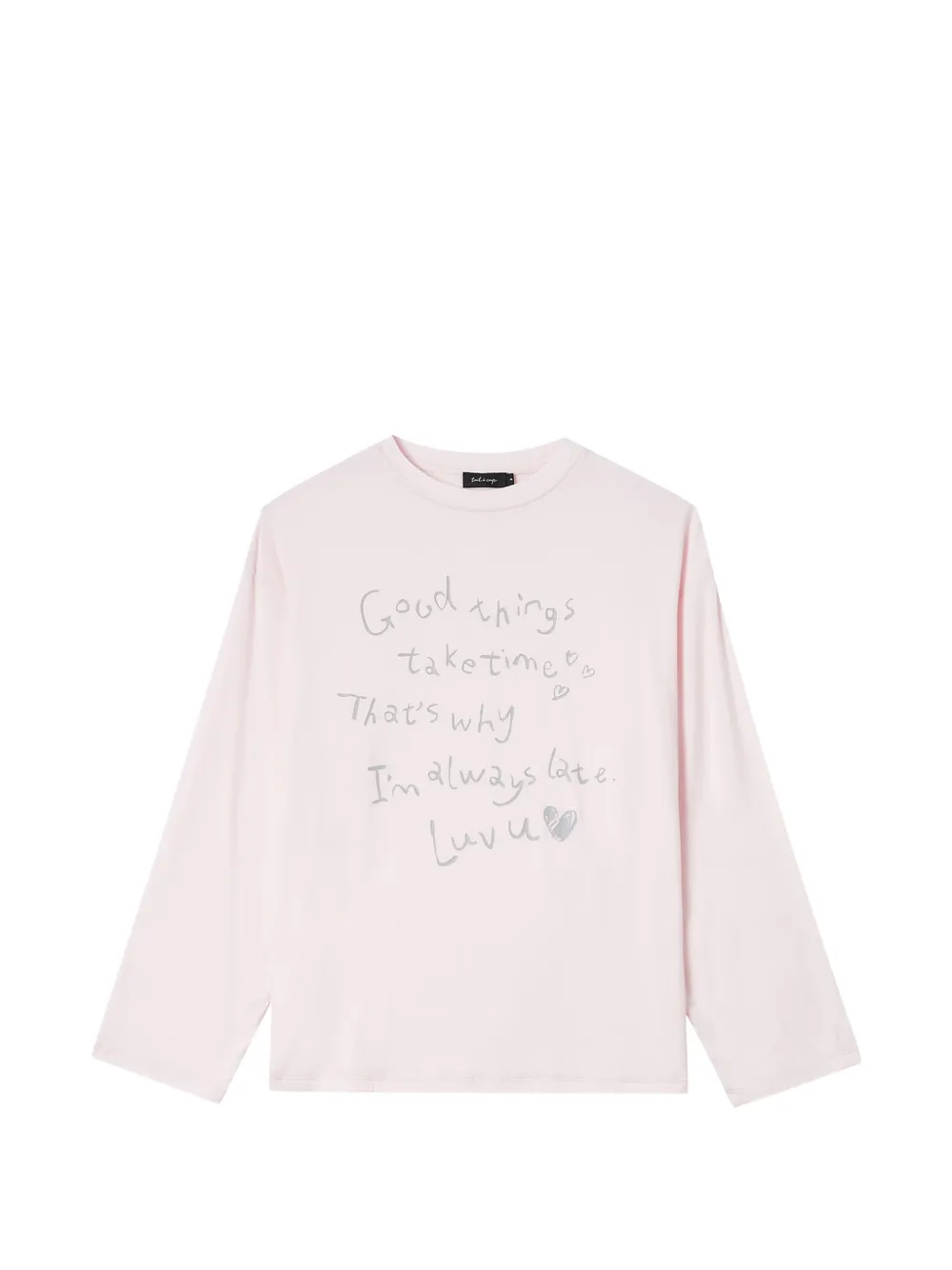 tout a coup slogan-print long-sleeve T-shirt