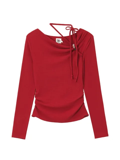 b+ab bead-embellished ruched blouse