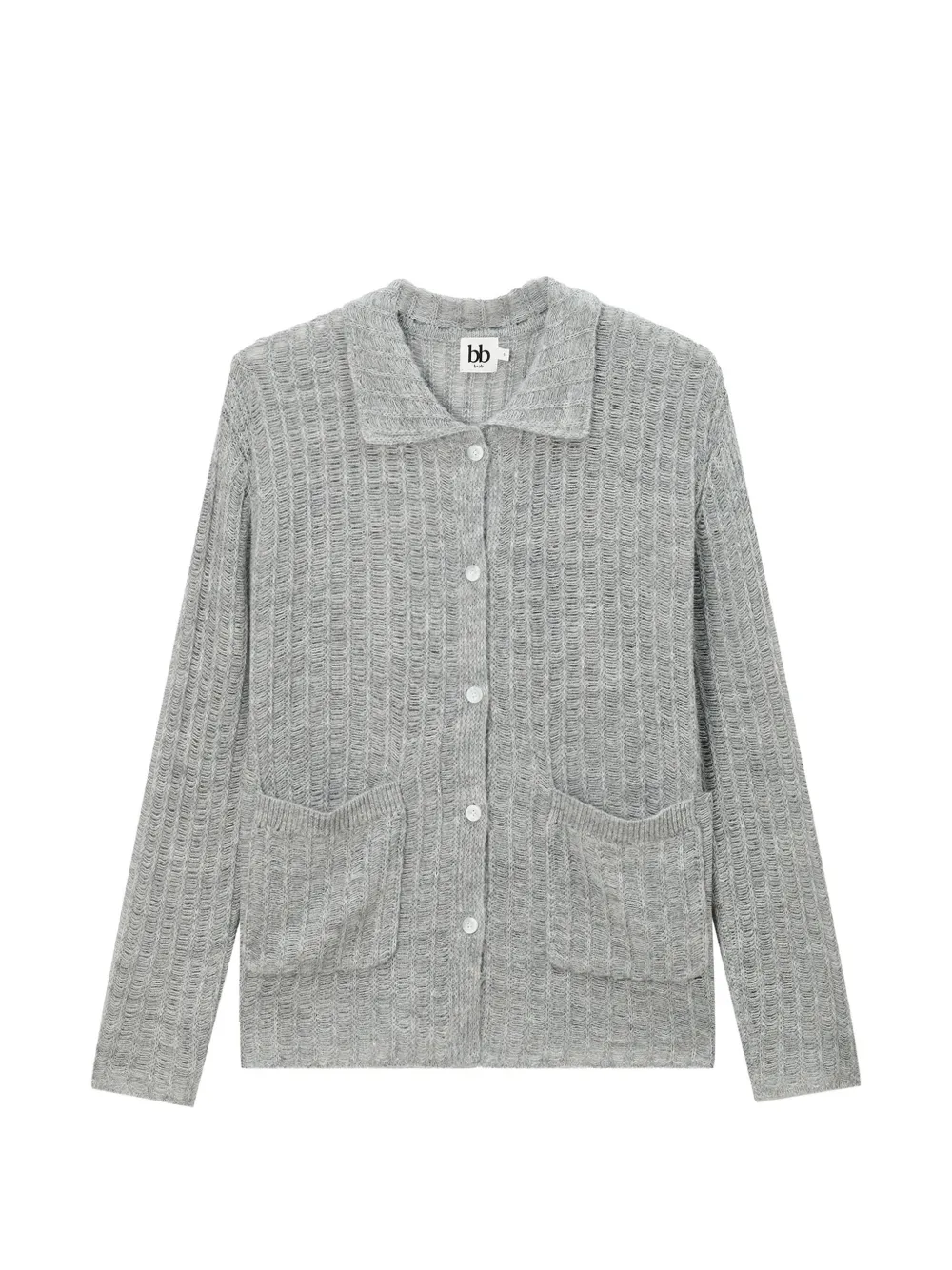 b+ab ribbed-knit cardigan - Grigio