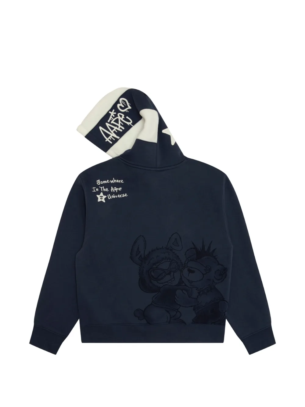 AAPE BY *A BATHING APE logo-patch star-print hoodie Blauw