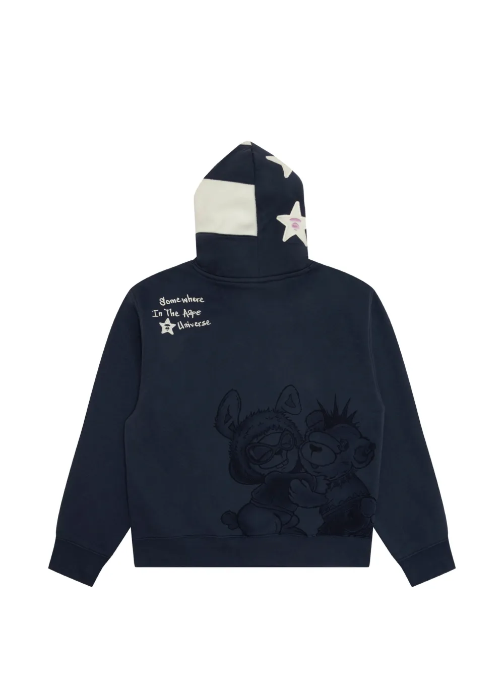 AAPE BY *A BATHING APE logo-patch star-print hoodie Blauw
