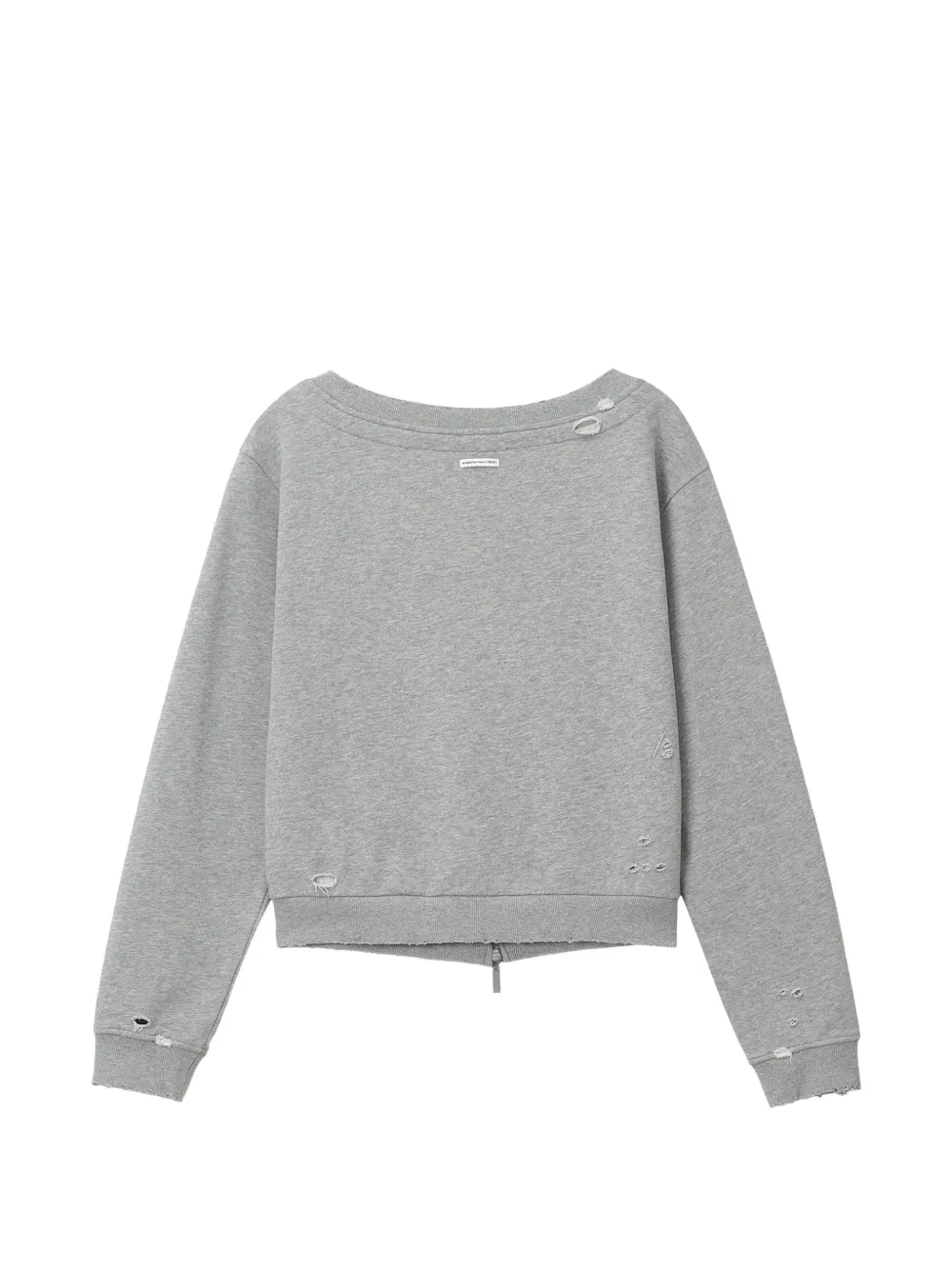 izzue Sweater met gerafeld effect en rits Grijs
