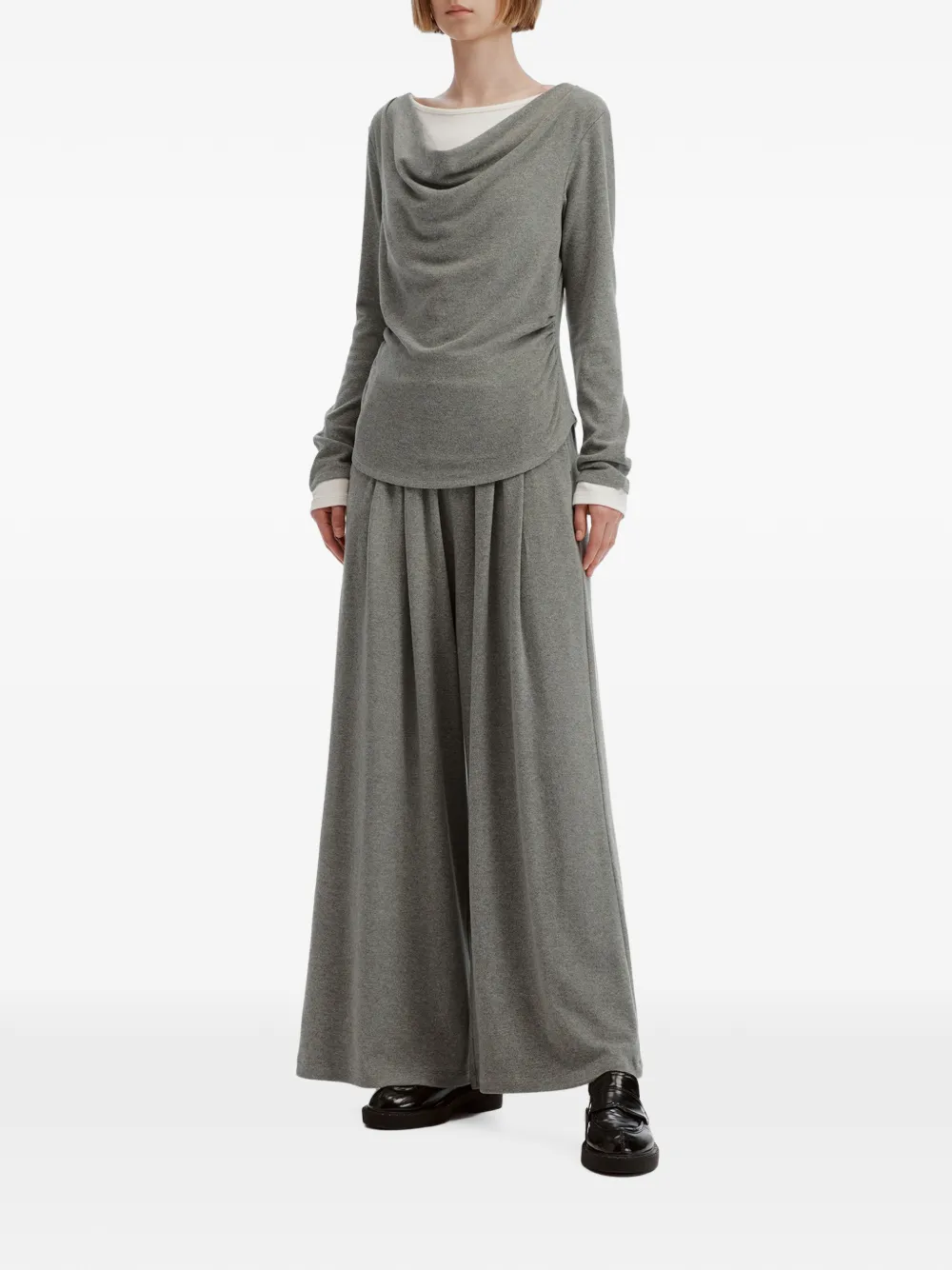 tout a coup Broek en sweater met geplooid detail en ronde hals Grijs