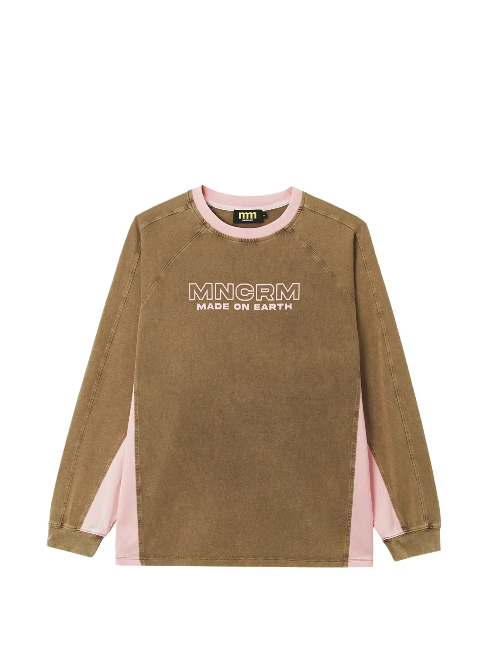 Mini Cream logo-print panelled sweater