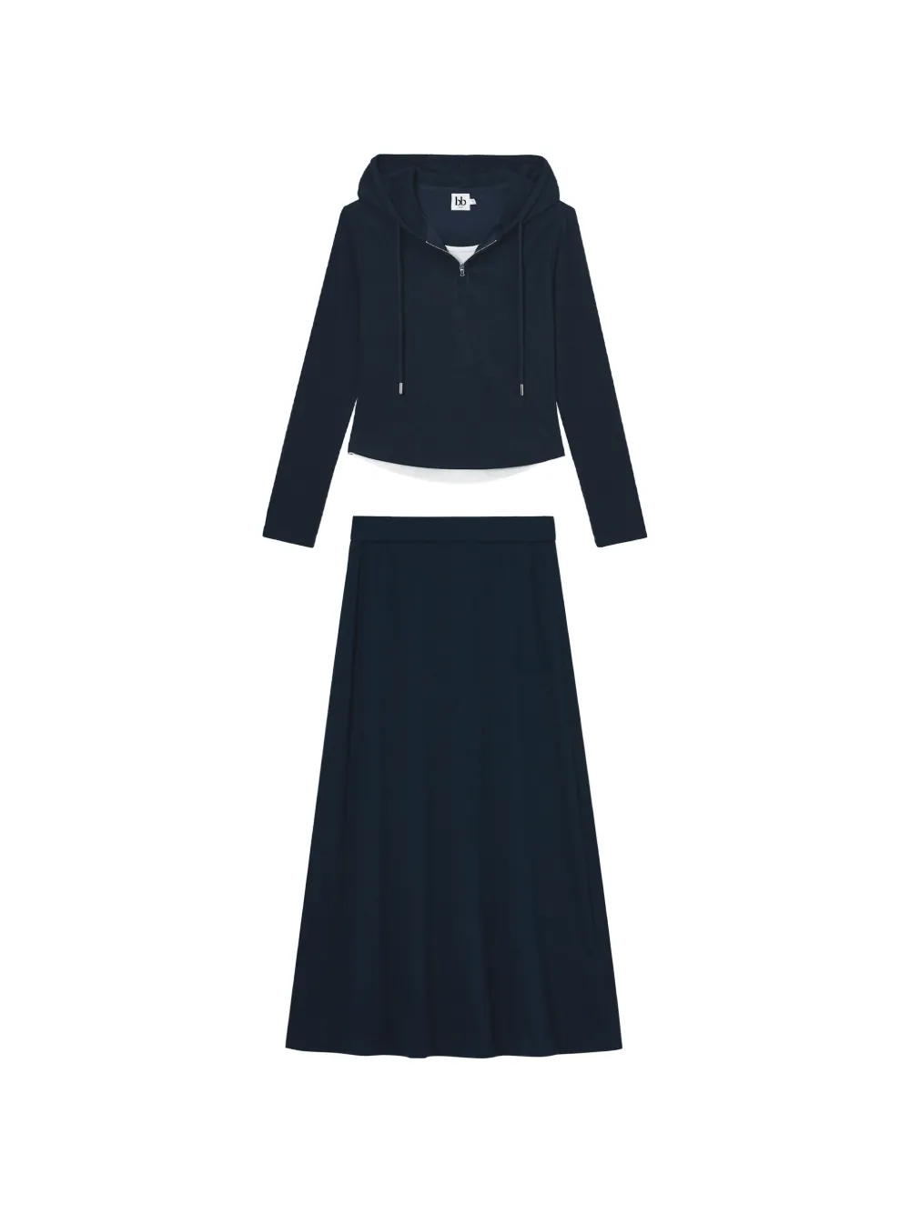 b+ab hoodie and skirt set - Blu