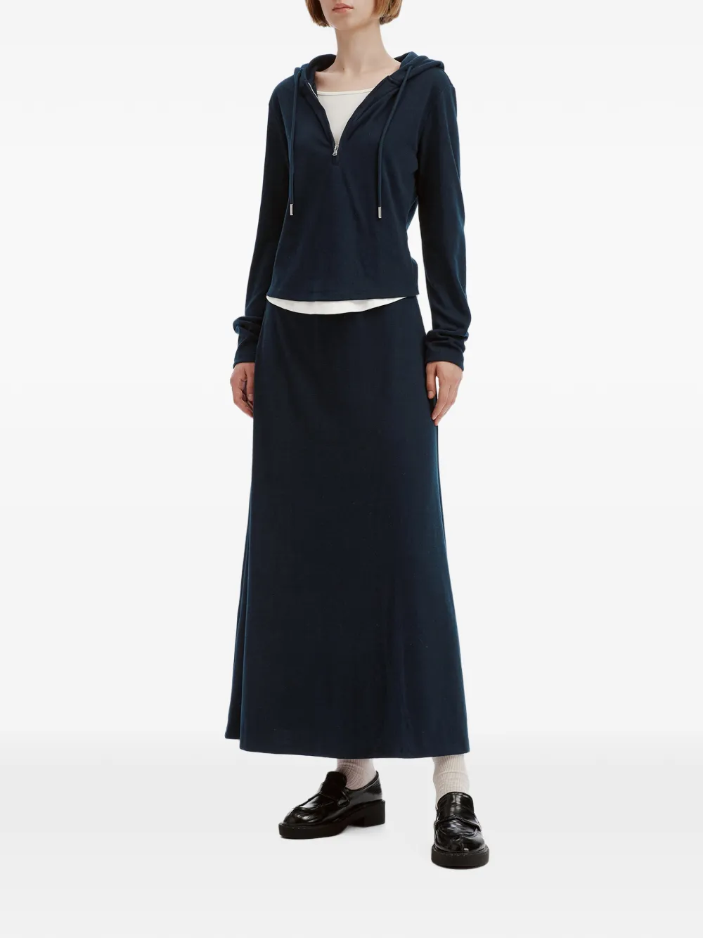b+ab Rok en hoodie met teddybeerprint Blauw