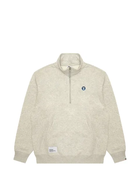 AAPE BY *A BATHING APE® AAPENOW logo-appliqué half-zip sweatshirt