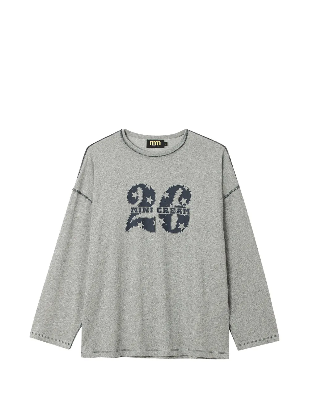 Mini Cream graphic-print long-sleeved T-shirt