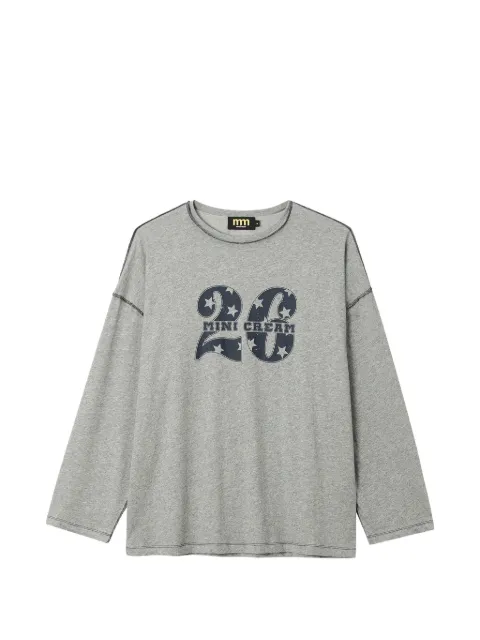 Mini Cream graphic-print long-sleeved T-shirt