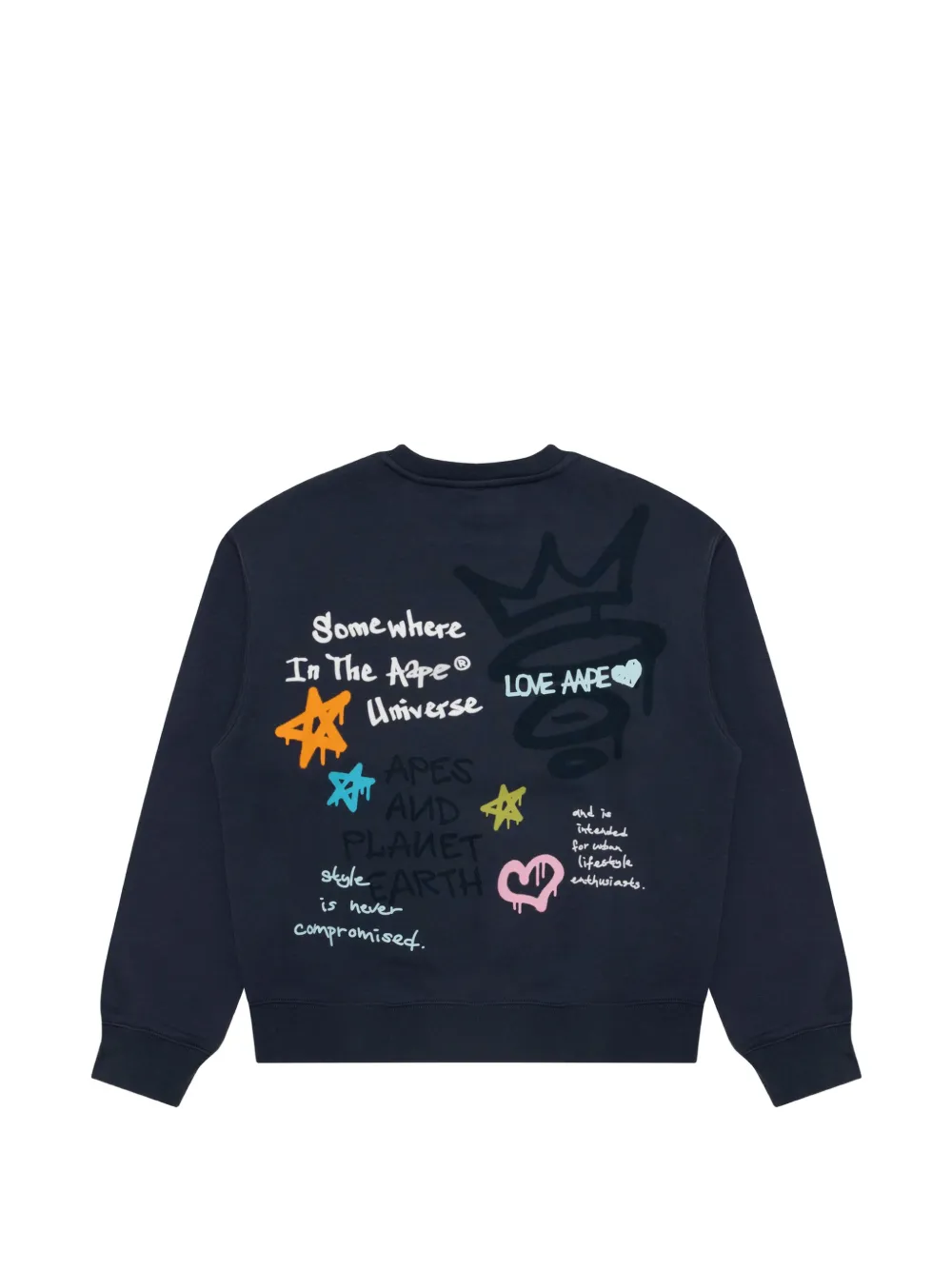 AAPE BY *A BATHING APE Aapeunvs Moonface sweater Blauw