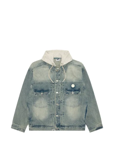 AAPE BY *A BATHING APE® chaqueta vaquera AAPENOW con capucha y logo bordado