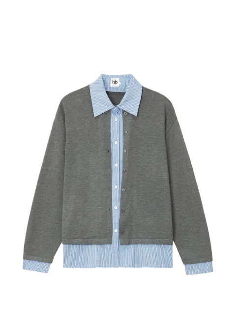 b+ab layered striped-trim cardigan