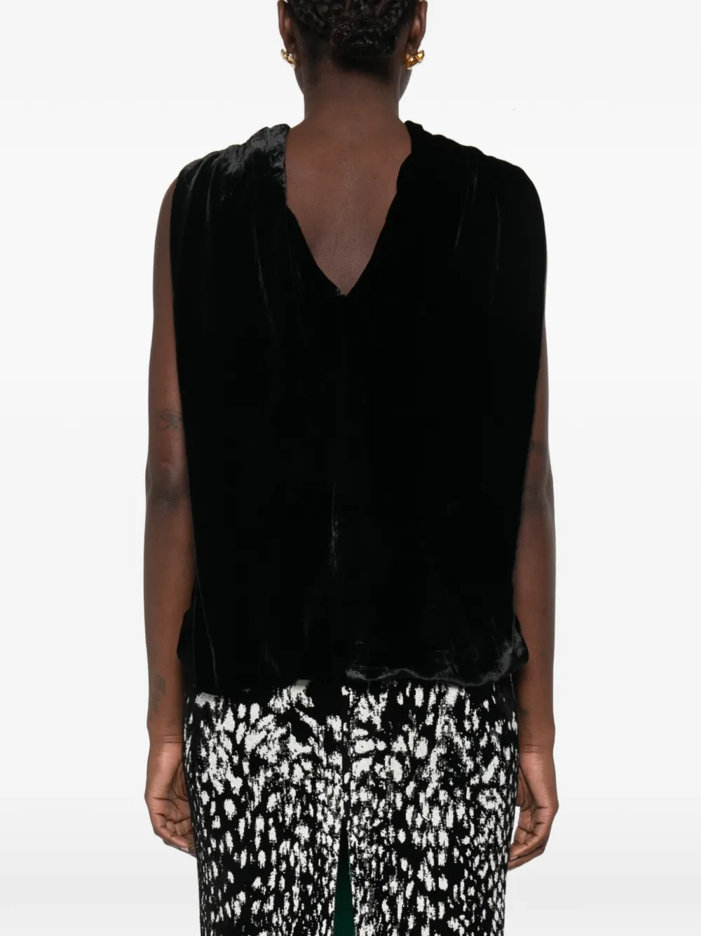 SIMKHAI Scarlett velvet top Zwart