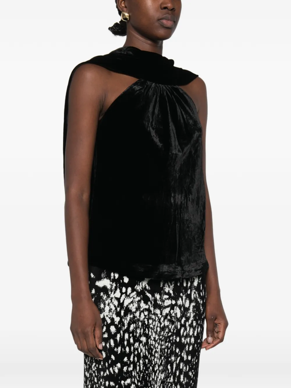 SIMKHAI Scarlett velvet top Zwart