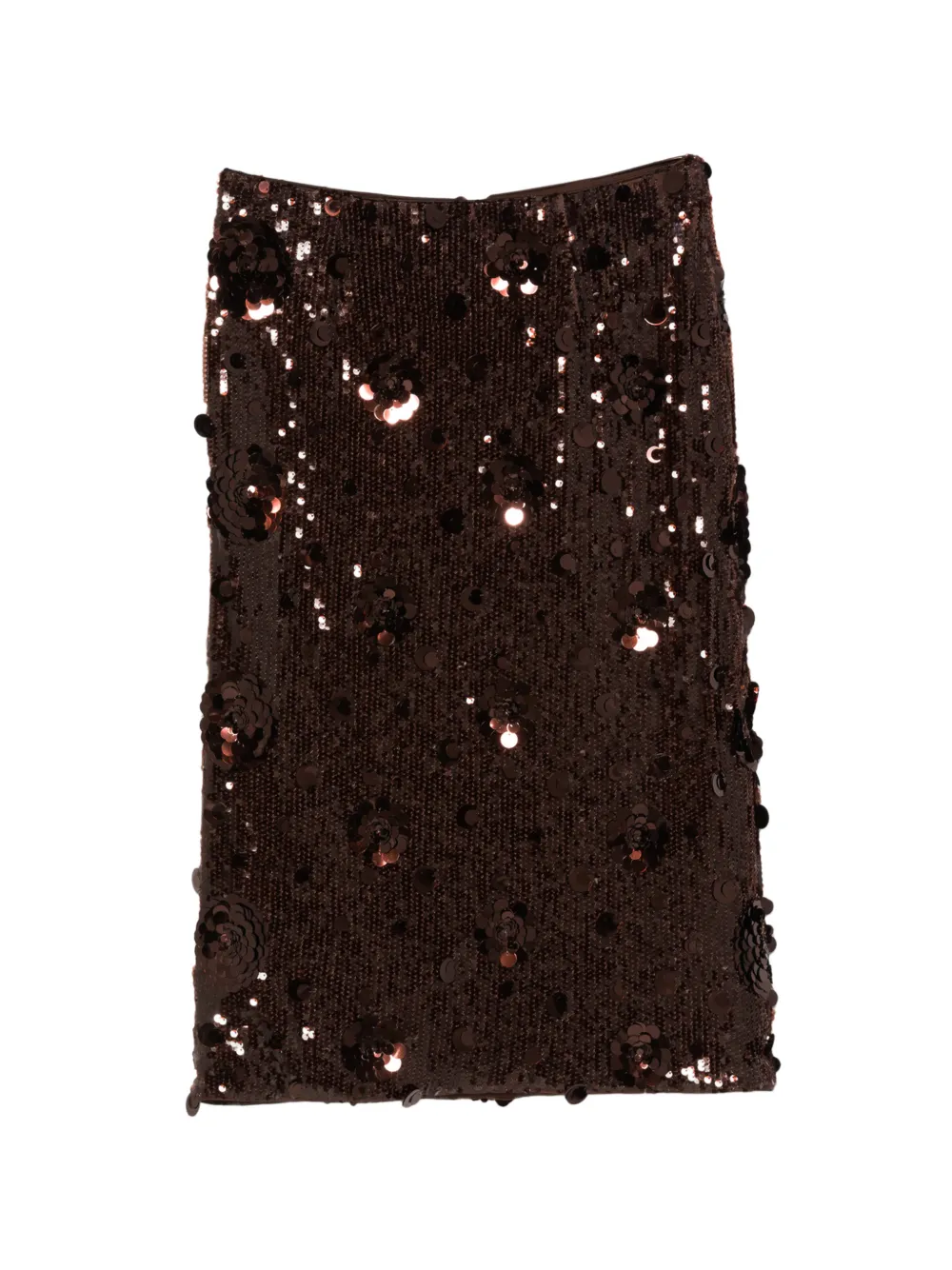 Rotate Birger Christensen Sequins Midi Skirt In Brown