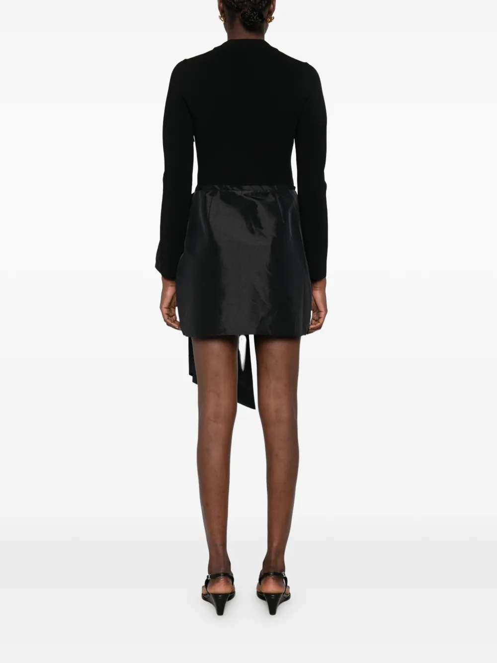 SIMKHAI Tedda bow-detail mini dress Zwart