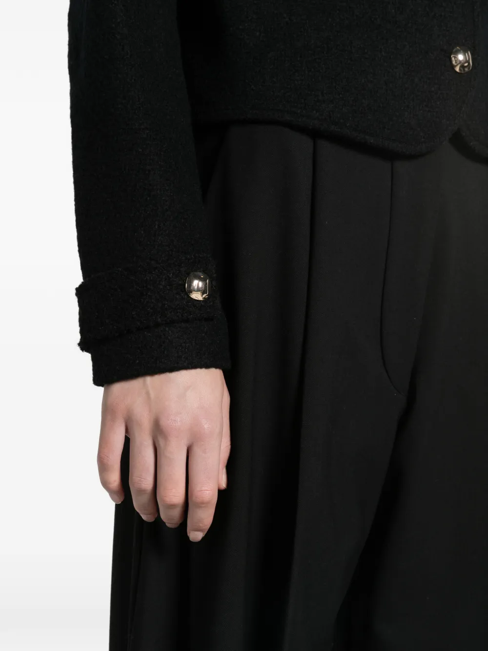 SIMKHAI button-up high-neck jacket Zwart